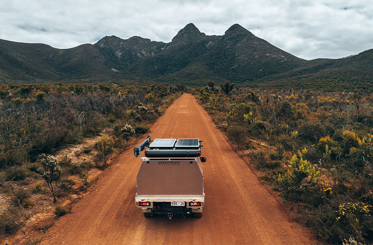 Fixed Solar Panel mounted on 4x4 roof
